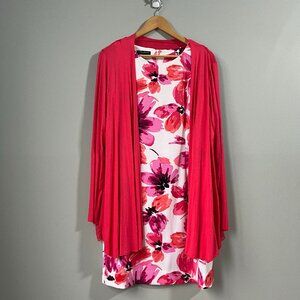 Mario Serrani Floral Shift Dress with summer cardigan